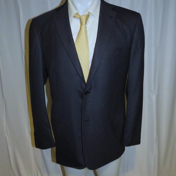 Kiton 14 Microns Super 180 Navy Blue Hopsack Two Button Sport Coat 40R